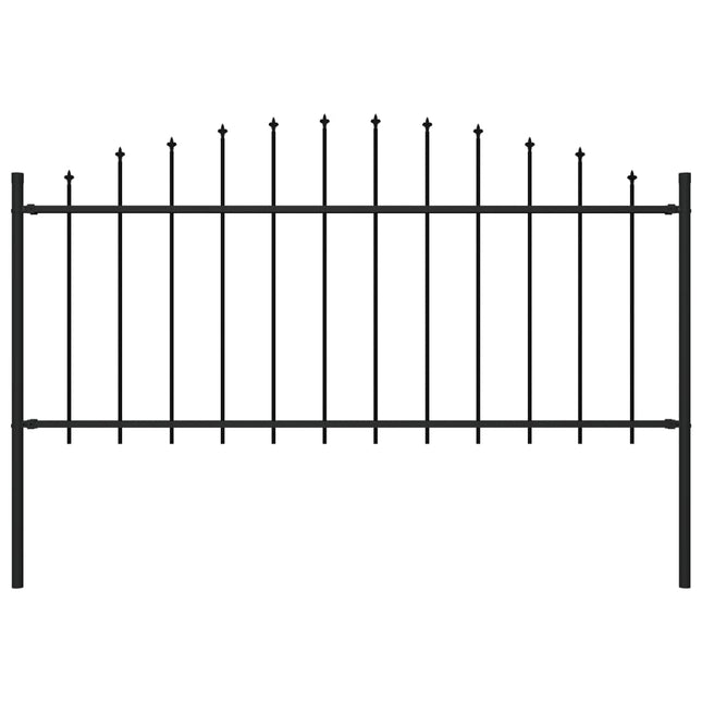 Recinzione Giardino Punta a Lancia (0,5-0,75)x1,7m Acciaio Nero