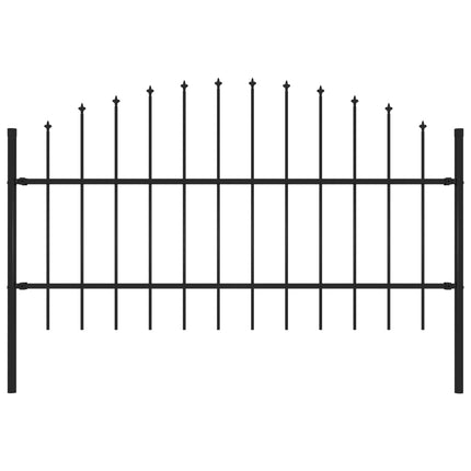 Recinzione Giardino Punta a Lancia (0,75-1)x1,7m Acciaio Nero