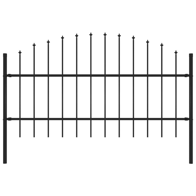 Recinzione Giardino Punta a Lancia (0,75-1)x1,7m Acciaio Nero