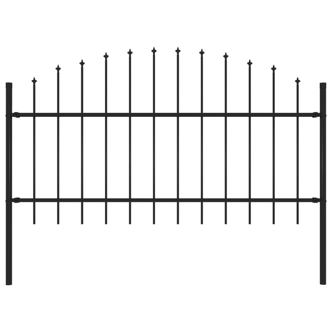 Recinzione Giardino Punta a Lancia (1-1,25)x1,7m Acciaio Nero