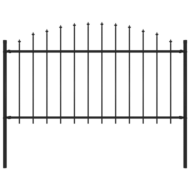 Recinzione Giardino Punta a Lancia (1,25-1,5)x1,7m Acciaio Nero