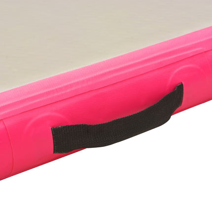 Tappetino Ginnastica Gonfiabile con Pompa 400x100x10cm PVC Rosa