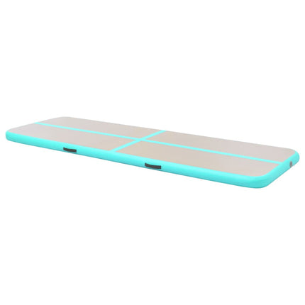 Tappetino Ginnastica Gonfiabile e Pompa 500x100x10 cm PVC Verde