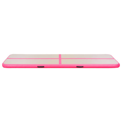 Tappetino Ginnastica Gonfiabile con Pompa 700x100x10cm PVC Rosa