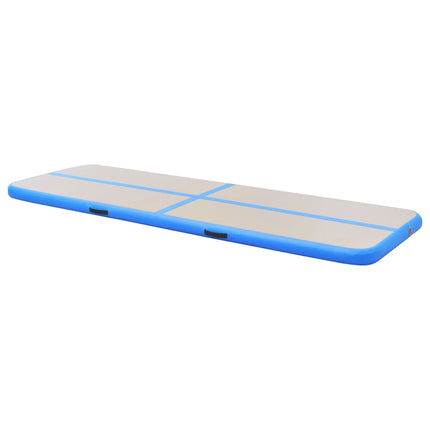 Tappetino Ginnastica Gonfiabile con Pompa 800x100x10 cm PVC Blu