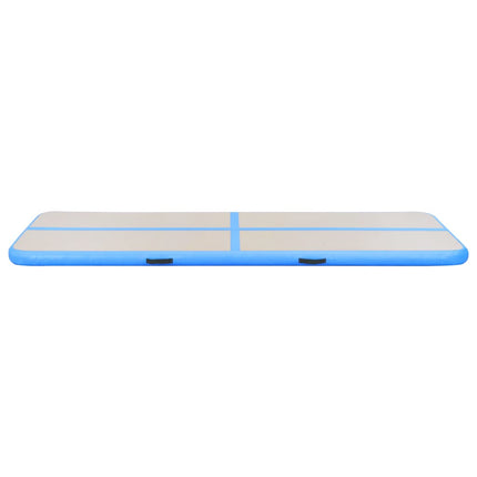 Tappetino Ginnastica Gonfiabile con Pompa 800x100x10 cm PVC Blu