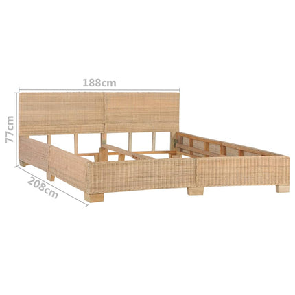 Giroletto Lavorato a Mano senza Materasso Vero Rattan 180x200cm