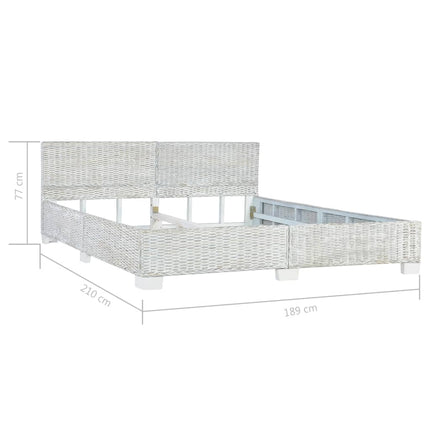 Giroletto senza Materasso Grigio Naturale Vero Rattan 180x200cm
