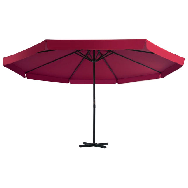 Ombrellone da Giardino con Base Portatile Rosso