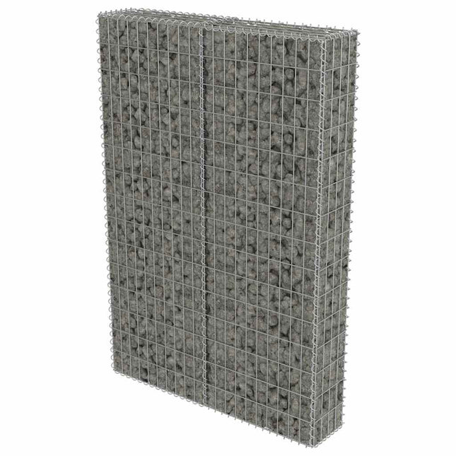 Gabbione con Copertura in Acciaio Zincato 100x20x150 cm
