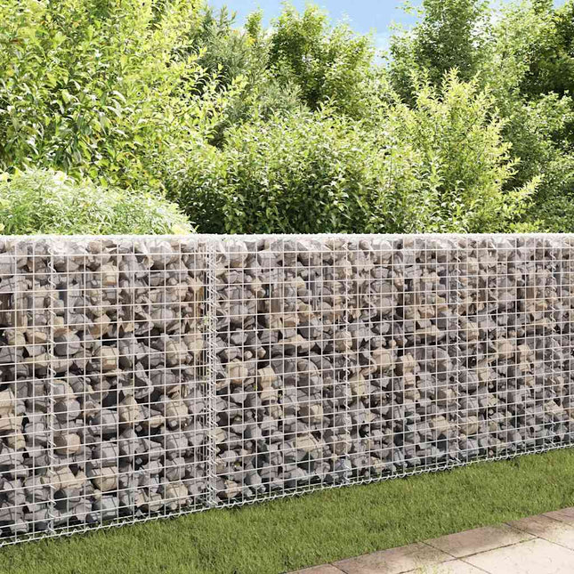 Gabbione con Copertura in Acciaio Zincato 200x20x85 cm