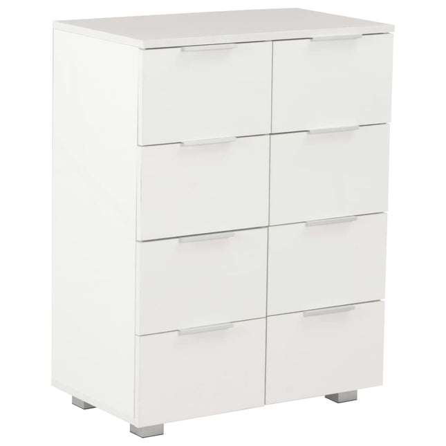 Credenza Bianco Lucido 60x35x80 cm in Legno Multistrato