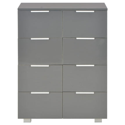 Credenza Grigio Lucido 60x35x80 cm in Legno Multistrato
