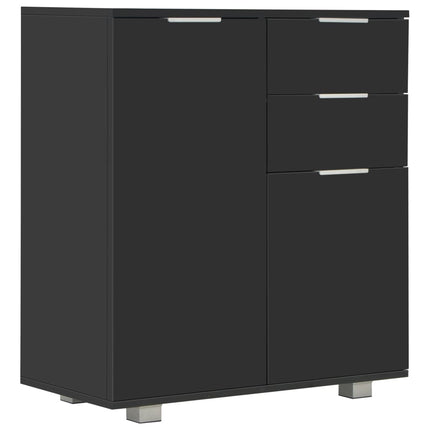 Credenza con Finitura Lucida Nera 71x35x80 cm in Truciolato