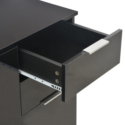 Credenza con Finitura Lucida Nera 71x35x80 cm in Truciolato