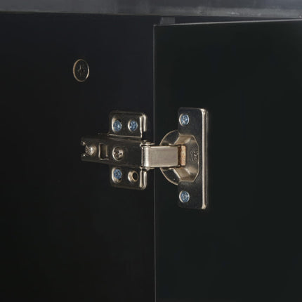 Credenza con Finitura Lucida Nera 71x35x80 cm in Truciolato