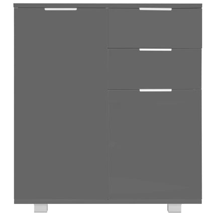 Credenza con Finitura Lucida Grigia 71x35x80 cm in Truciolato