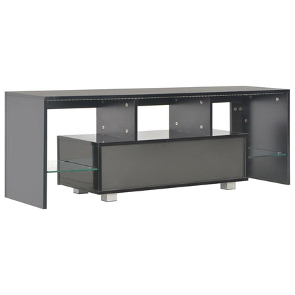 Mobile Porta TV con Luci LED Nero Lucido 130x35x45 cm