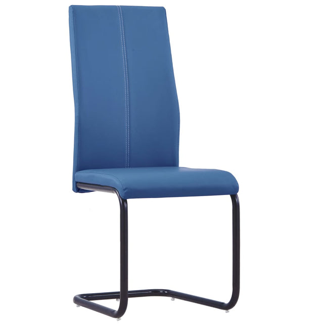 Sedie da Pranzo a Sbalzo 2 pz Blu in Similpelle