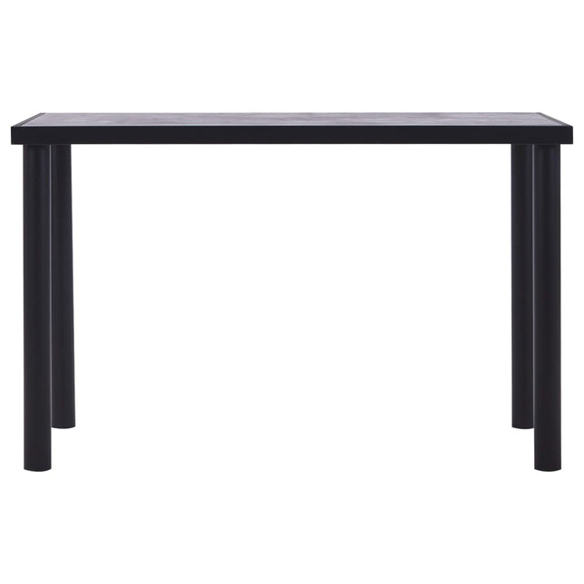 Tavolo da Pranzo Nero e Grigio Cemento 120x60x75 cm in MDF