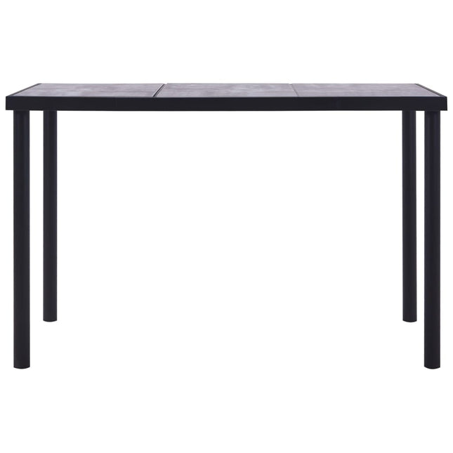 Tavolo da Pranzo Nero e Grigio Cemento 160x80x75 cm in MDF