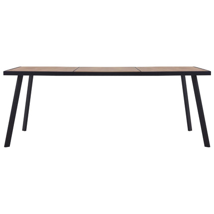 Tavolo da Pranzo Naturale e Nero 200x100x75 cm in MDF