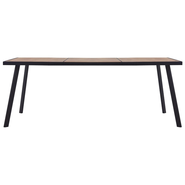 Tavolo da Pranzo Naturale e Nero 200x100x75 cm in MDF