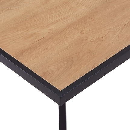 Tavolo da Pranzo Naturale e Nero 200x100x75 cm in MDF