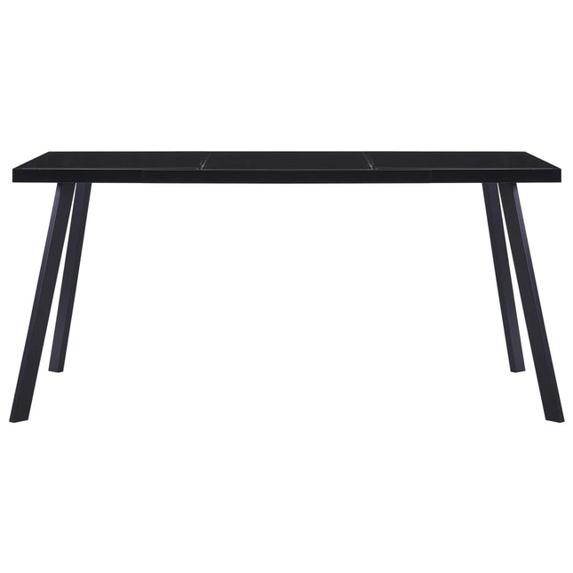 Tavolo da Pranzo Nero 180x90x75 cm in Vetro Temperato