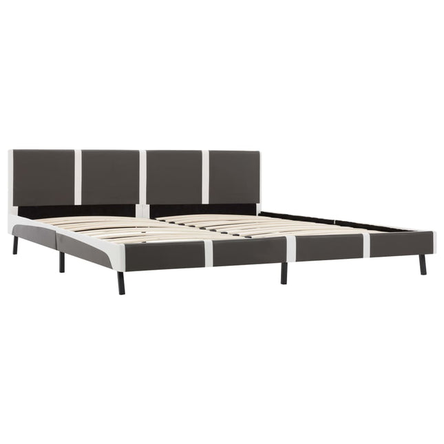 Giroletto senza Materasso Grigio e Bianco Similpelle 180x200 cm