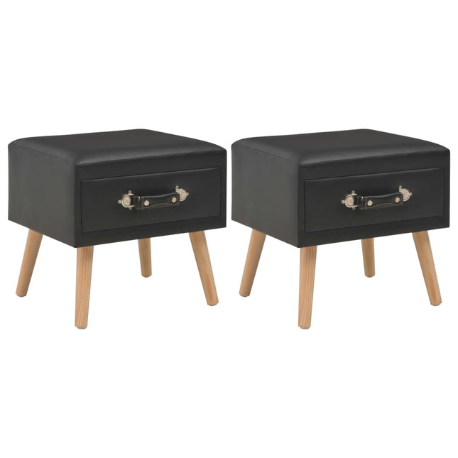 Comodini Neri 2 pz 40x35x40 cm in Similpelle