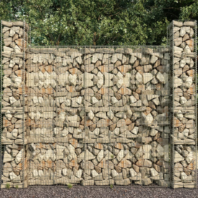 Gabbioni 3 pz in Acciaio Zincato 25x25x197 cm