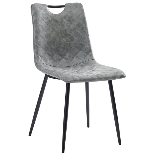 Sedie da Pranzo 2 pz Grigio Scuro in Similpelle