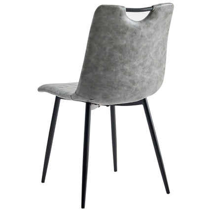 Sedie da Pranzo 2 pz Grigio Scuro in Similpelle