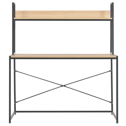 Scrivania per Computer Nera e Rovere 120x60x138 cm