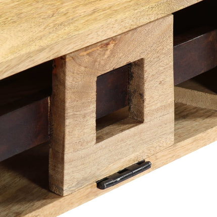 Tavolino Forma a Musicassetta 100x52x45cm Legno Massello Mango