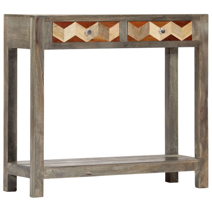 Tavolo Consolle Grigio 86x30x76 cm in Legno Massello di Mango