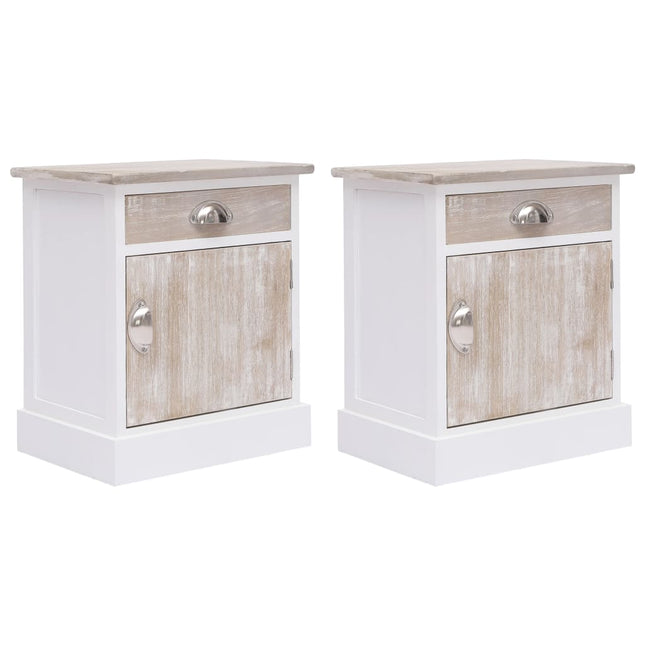 Comodini 2 pz 38x28x45 cm in Legno di Paulownia