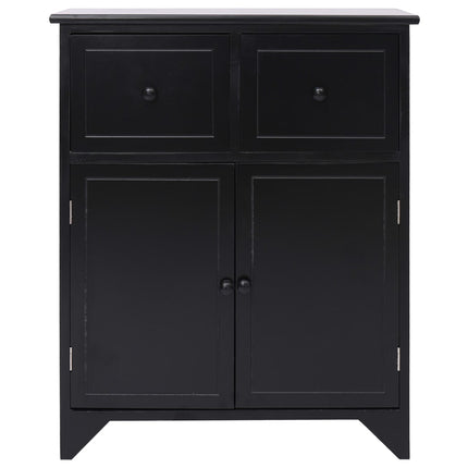 Mobiletto Nero 60x30x75 cm in Legno di Paulownia