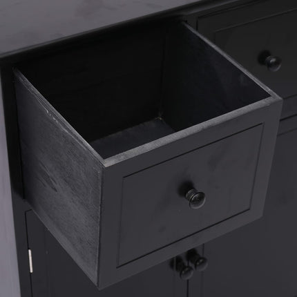 Mobiletto Nero 60x30x75 cm in Legno di Paulownia