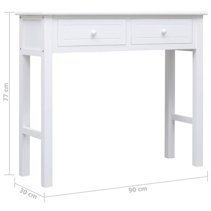Tavolo Consolle Bianco 90x30x77 cm in Legno
