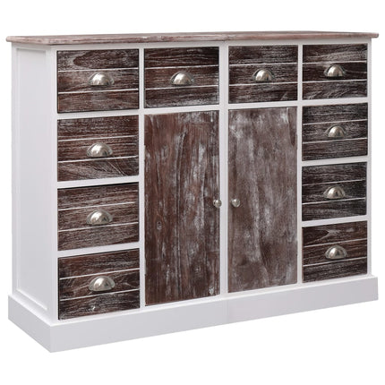 Credenza con 10 Cassetti Marrone 113x30x79 cm in Legno