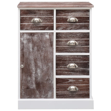 Credenza con 10 Cassetti Marrone 113x30x79 cm in Legno