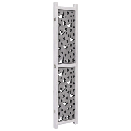 Divisorio a 3 Pannelli Grigio 105x165 cm in Legno Massello