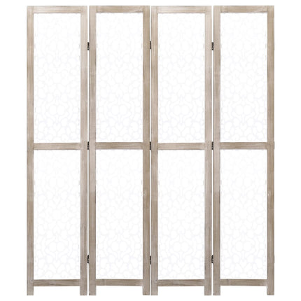 Divisorio a 4 Pannelli Bianco 140x165 cm in Legno Massello