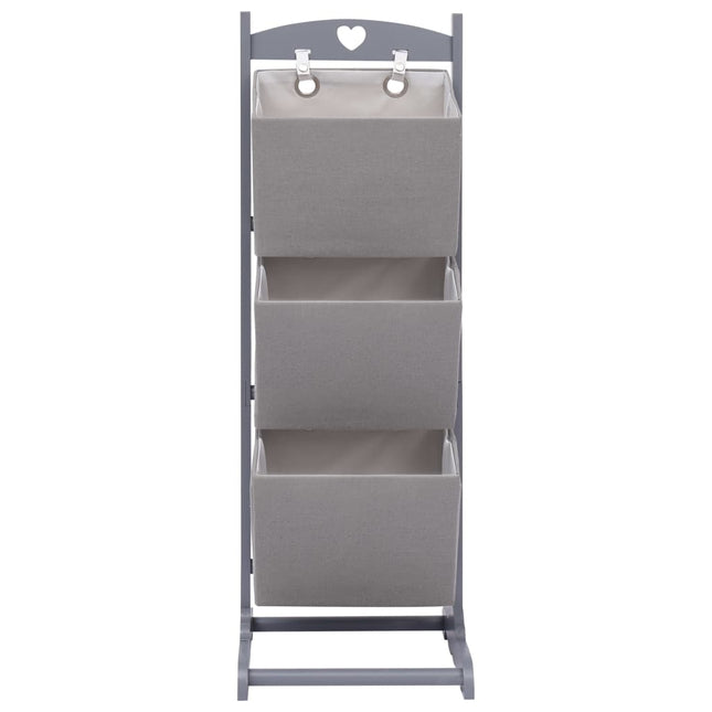 Contenitore a 3 Livelli Grigio Scuro 35x35x102 cm in Legno
