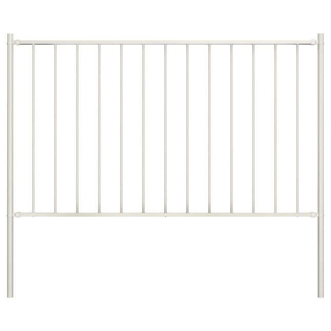 Pannello Recinzione e Pali Acciaio Verniciato 1,7x1,25m Bianco