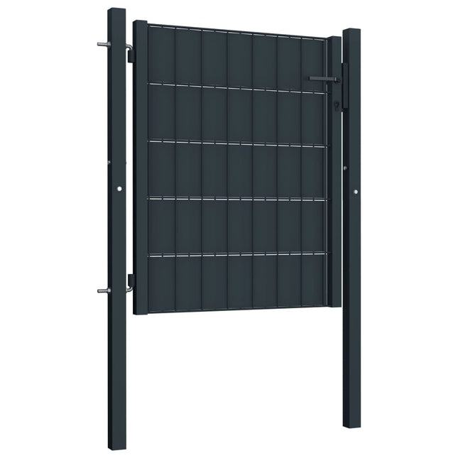 Cancello in PVC e Acciaio 100x81 cm Antracite
