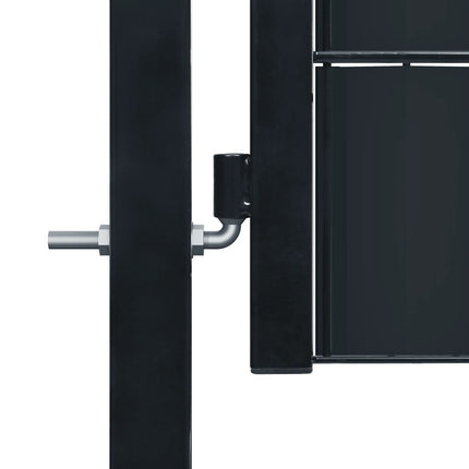 Cancello per Recinzione in PVC e Acciaio 100x204 cm Antracite