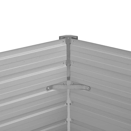 Letto Rialzato Giardino Marrone 129x129x77cm in Acciaio Zincato